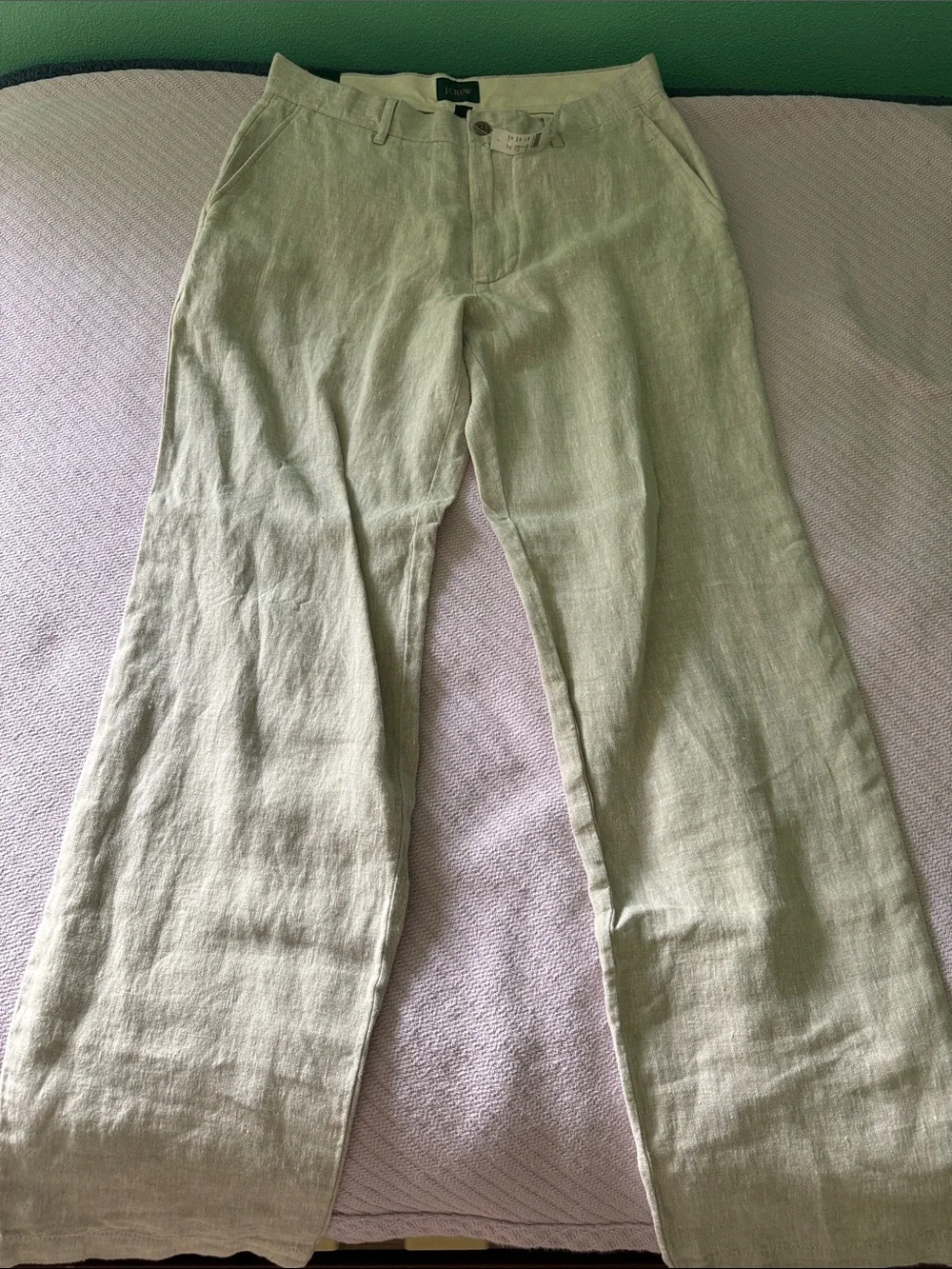 J. Crew Linen Wide-Leg Pants in beige Linen